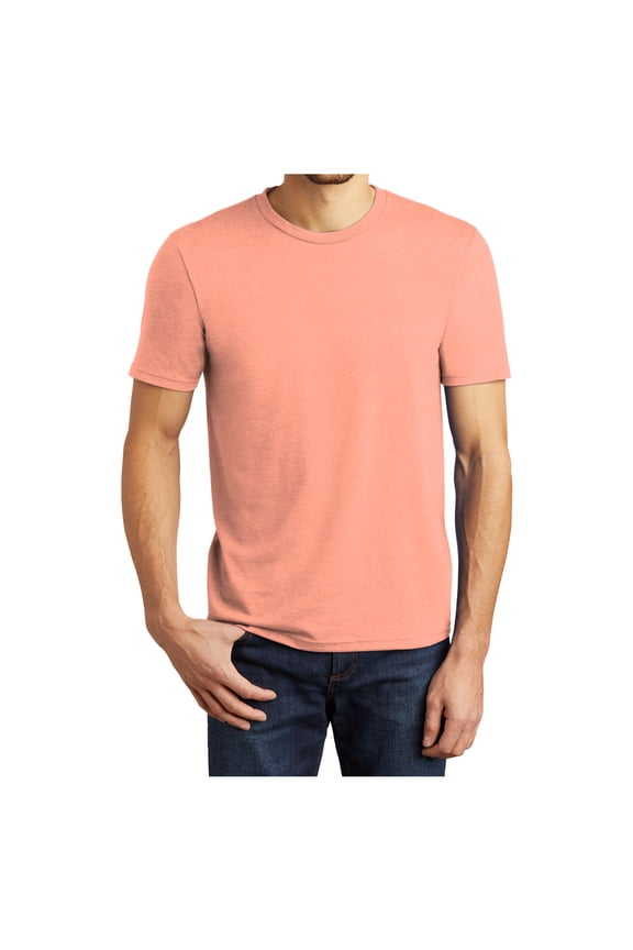 Men's Perfect Tri Polyester/Cotton/Rayon T-Shirts Heathered Dusty Peachl Medium