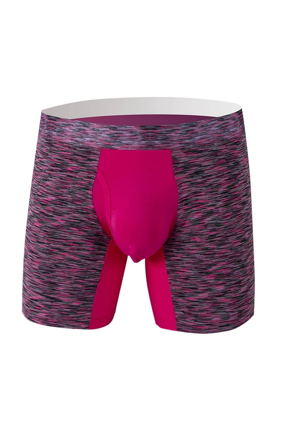 Mens Performance Boxer Briefs with Dual Pouch - Athletic Fit Modal Underwear Breathable Comfy Silk WaistbAnd Open Fly Trunks for Sports