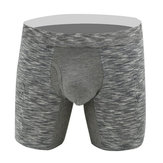 Mens Performance Boxer Briefs with Dual Pouch - Athletic Fit Modal Underwear Breathable Comfy Silk WaistbAnd Open Fly Trunks for Sports