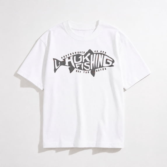 Mens Performance Fishing Logo Tee, Short Sleeve T-Shirt for Men