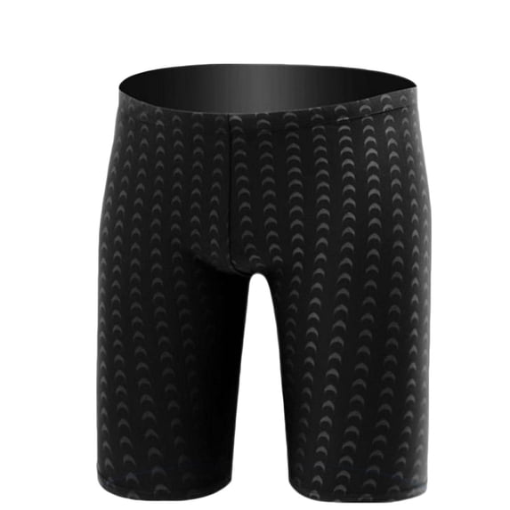 Mens Performance Halftone Team Print Swim Jammer Intensive Training Bathing Suit Long Swimming Shorts Big and Tall Size 2XL-5XL Black