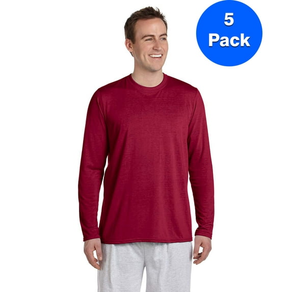 Mens Performance Long-Sleeve T-Shirt 5 Pack
