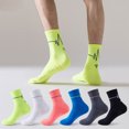 thumbnail image 1 of Mens Performance Running Socks, Solid Color Athlethic Mid-Crew Arch Support Socks for Workout Gym Sports 5Pairs, 1 of 8
