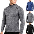 thumbnail image 1 of Mens Performance Stand Collar Full Zip Sport Track Jacket, Quick Dry Breathable Long Sleeve Athletic Running Workout Top with Zipper Pocket Big & Tall Size M-4XL Dark Gray, 1 of 5