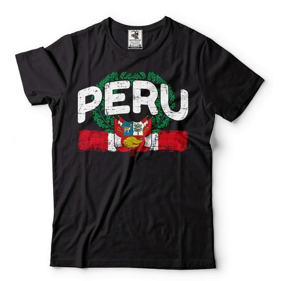 Mens Peru Shirt Peru Patriotic Flag Tee Peru National Shirt Peru Unisex Tee Peruvian Gifts (5X-Large Black)
