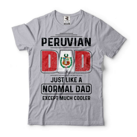 Mens Peru T-shirt Peruvian Dad Tshirt Father's Day Gift Peruvian Father Shirt Fathers day Shirt (4X-Large Grey)