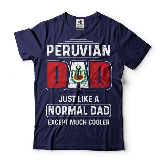 Mens Peru T-shirt Peruvian Dad Tshirt Father's Day Gift Peruvian Father Shirt Fathers day Shirt (X-Large Navy Blue)