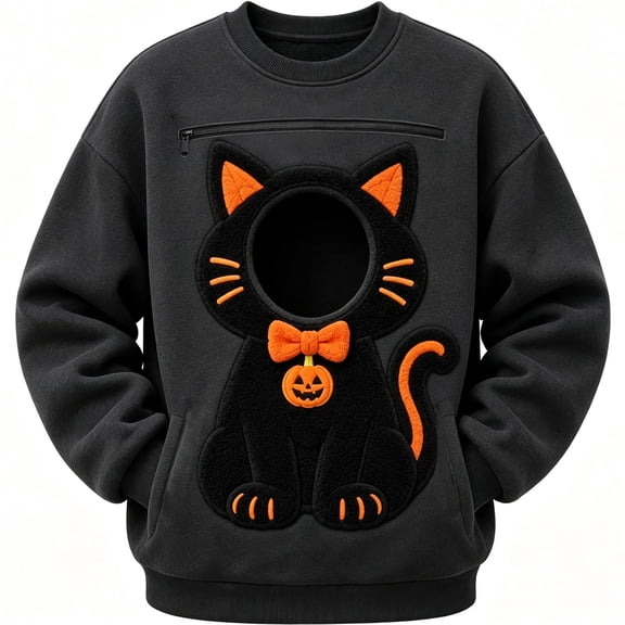 Mens Pet Pouch Hoodie Fleece Cat Dog Hoodies Kangaroo Pouchs Sweatshirt Oversized Fall Sweatshirt