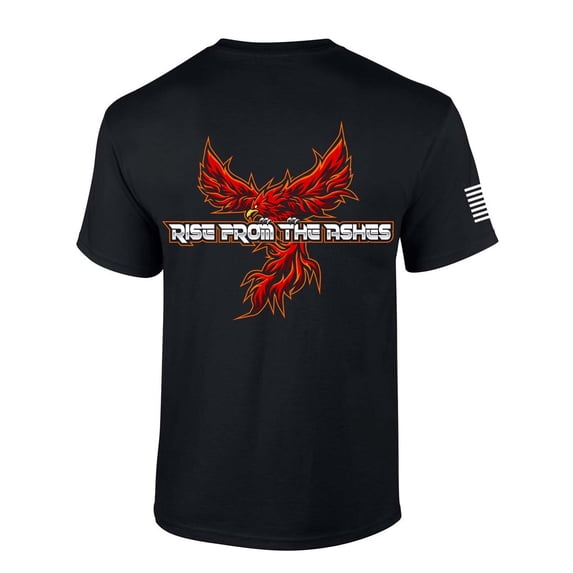 Mens Phoenix Tshirt Rise From The Ashes Sun Ascension Short Sleeve T-shirt Graphic Tee-Black-small