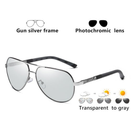 Mens Photochromic Polarized Sunglasses Pilot UV400 Eyewear Sport Driving Glasses