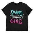 thumbnail image 1 of Mens Piano Girl Pianist Music Notes Gift T-Shirt Black, 1 of 5