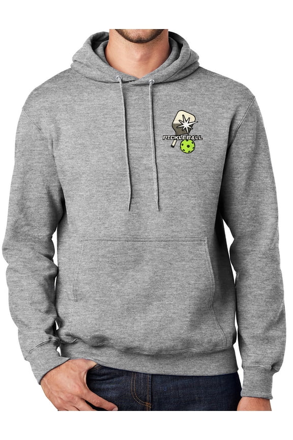 Mens PickleBall Hooded Hoodie Sweatshirt, XL Athletic Heather Gray