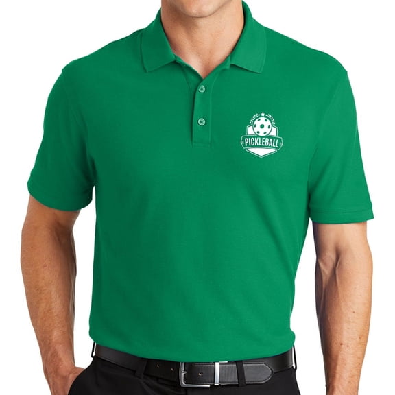 Mens' Pickleball Badge Polo Shirt, 3XL Bright Kelly Green