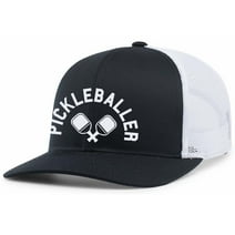 Mens Pickleball Hat Funny Pickleballer Mesh Back Trucker Hat Baseball Cap-Navy/White