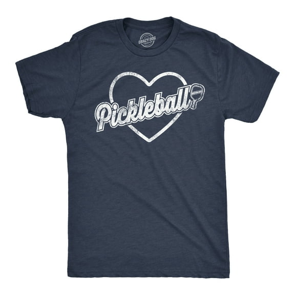 Mens Pickleball Heart T Shirt Funny Awesome Pickle Ball Lovers Tee for Guys Graphic Tees