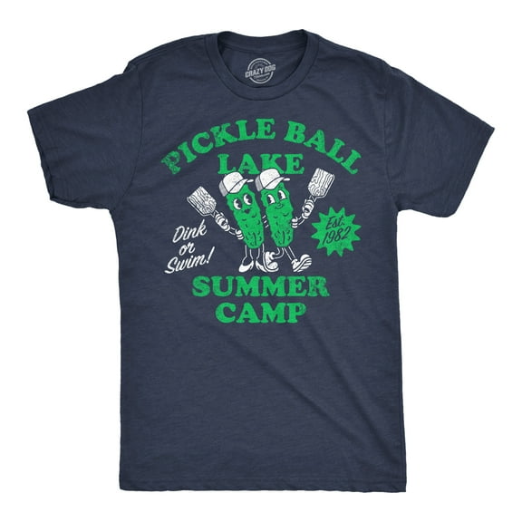 Mens Pickleball Lake Summer Camp T Shirt Funny Pickle Ball Lovers Joke Tee for Guys Graphic Tees