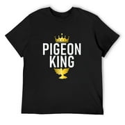 Mens Pigeon Breeder Pigeon King V-Neck T-Shirt Black Small