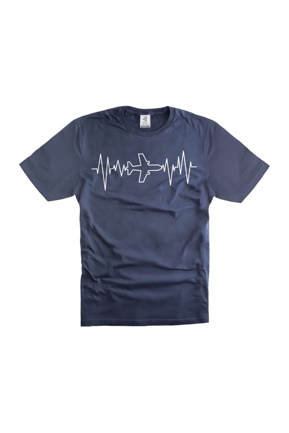 Mens Pilot Heart Beat T-shirt Aviation Gifts Aviation Heart Beat Shirt Pilot Gifts (3X-Large Navy Blue)