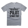 thumbnail image 1 of Mens Pilot T-shirt Pilot In Thrust I Trust Shirt Pilot Birthday Christmas Gifts Pilot Funny Shirts (4X-Large Grey), 1 of 6
