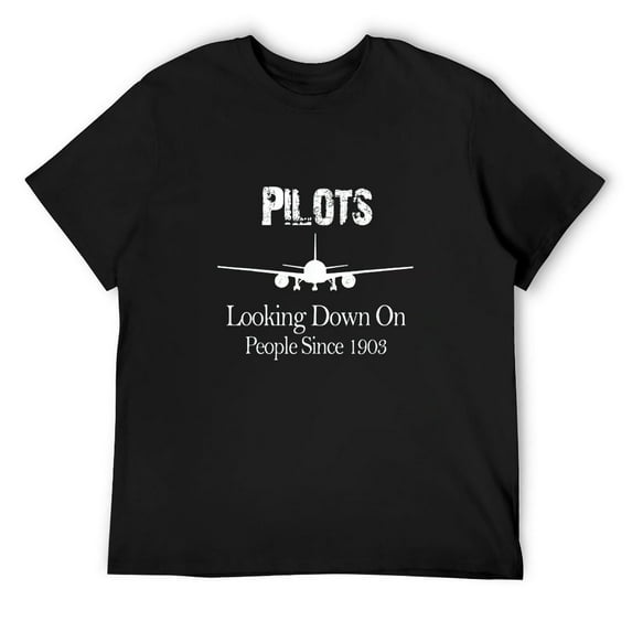 Mens Pilots Looking Down On People Since 1903 Vintage T-Shirt Black
