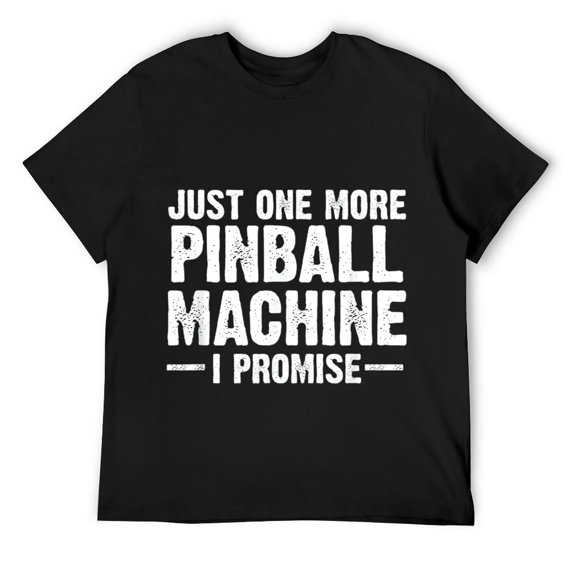 Mens Pinball Machine Collecting Just One More Arcade Game T Shirt Black Medium
