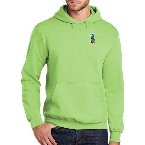 Mens Pineapple Patch Hoodie Sweatshirt, Small Lime Green