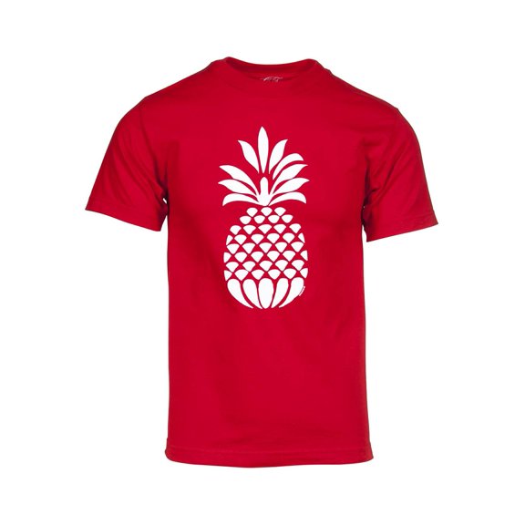 Mens Pineapple Stencil Short-Sleeve T-Shirt - Red - Large