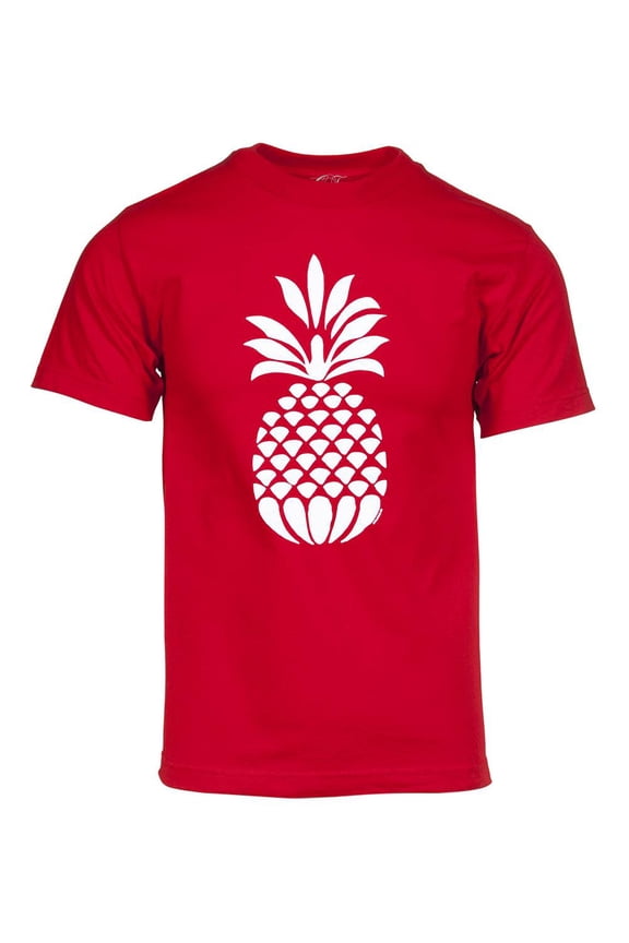 Mens Pineapple Stencil Short-Sleeve T-Shirt - Red - Medium