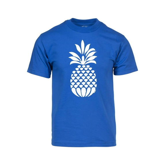 Mens Pineapple Stencil Short-Sleeve T-Shirt - Royal - 2X-Large