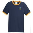 thumbnail image 1 of Mens Pineapple Tropical Patch 100% Cotton Ringer Tee Shirt, 2XL Navy/Gold, 1 of 5