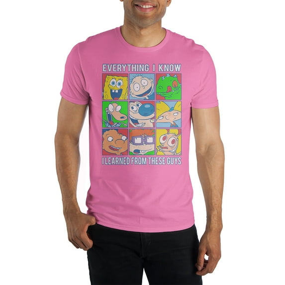 Mens Pink Nickelodeon Rugrats Characters Short Sleeve Graphic Tee-3XL