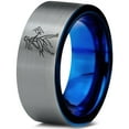 thumbnail image 1 of Engagement Ring Tungsten Mens Rings Blue Gamer Fashion Expecting Mom Gift Heavy Groomsman, 1 of 8