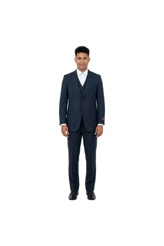 Mens Pinstripe 3 Piece Suit Set Modern Fit, Notch Lapel