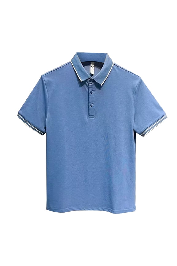 Mens Pique Polo Shirt Summer Casual Solid Color Minimalist Short Sleeve Men'S Clothing