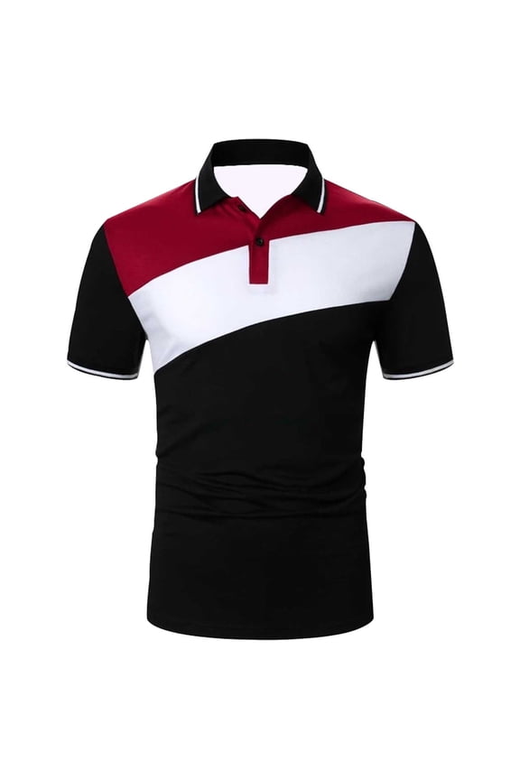 Mens Pique Polo Shirt Summer Color Button Up Casual Outdoor Wear Men'S Clothing