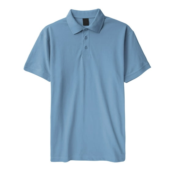 Mens Pique Polo Shirts Regular Fit Short Sleeve Plain Cotton Tee