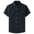thumbnail image 1 of Mens Pique Shirts Cargo Short Sleeves Retro Wearable Loose Mens Graphic T-Shirts,Blue,L, 1 of 3