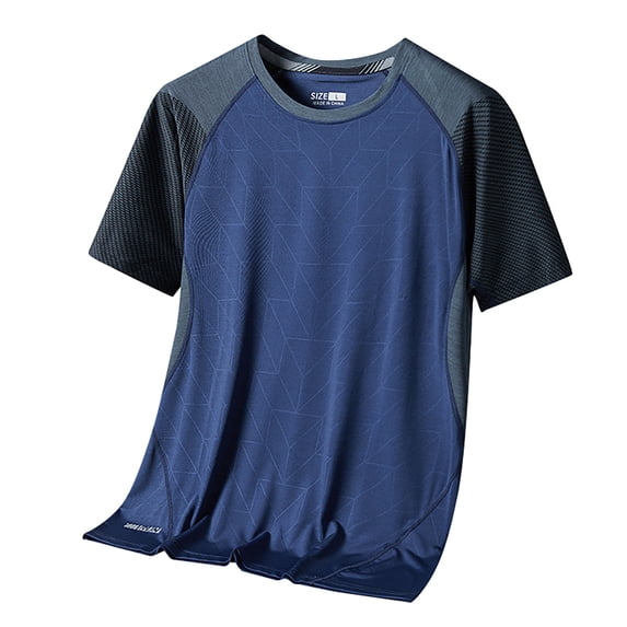 Mens Pique Shirts Running Short Sleeve Suitable Short Sleeve Mesh Sports Compression Shirt Men,Blue,3XL