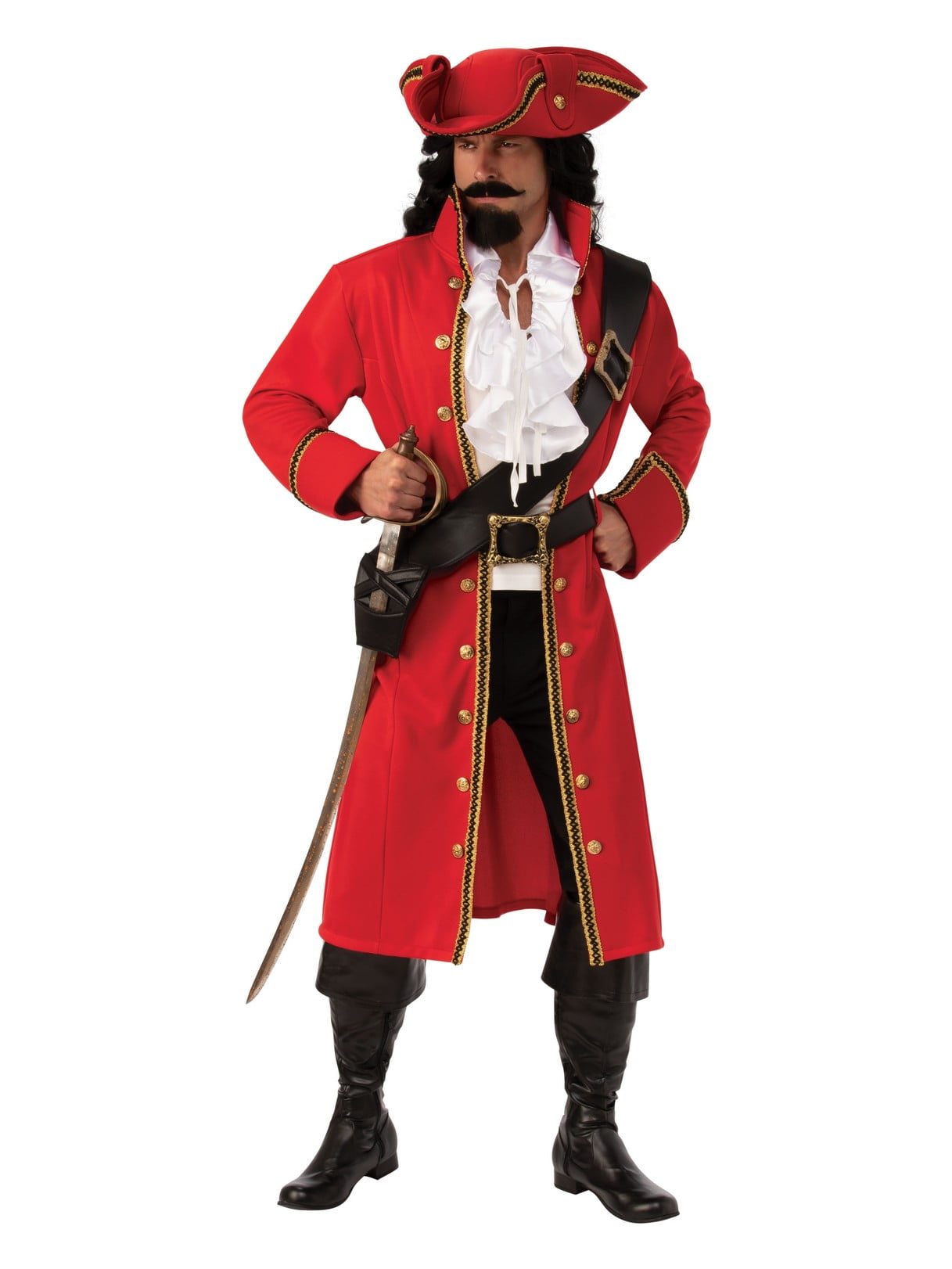 Pirate Captain Hook Red Coat Adult Mens Costume — free download