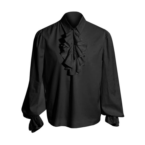 Mens Pirate Medieval Shirts Ruffle Steampunk Gothic Viking Tops