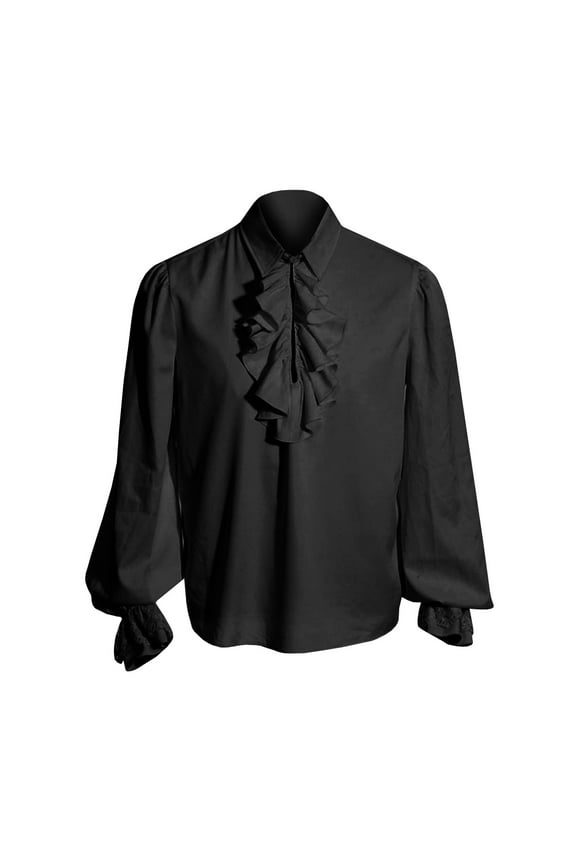 Mens Pirate Medieval Shirts Ruffle Steampunk Gothic Viking Tops