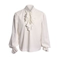 thumbnail image 1 of Mens Pirate Medieval Shirts Ruffle Steampunk Gothic Viking Tops, 1 of 2