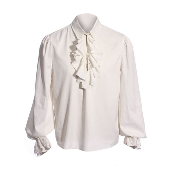 Mens Pirate Medieval Shirts Ruffle Steampunk Gothic Viking Tops