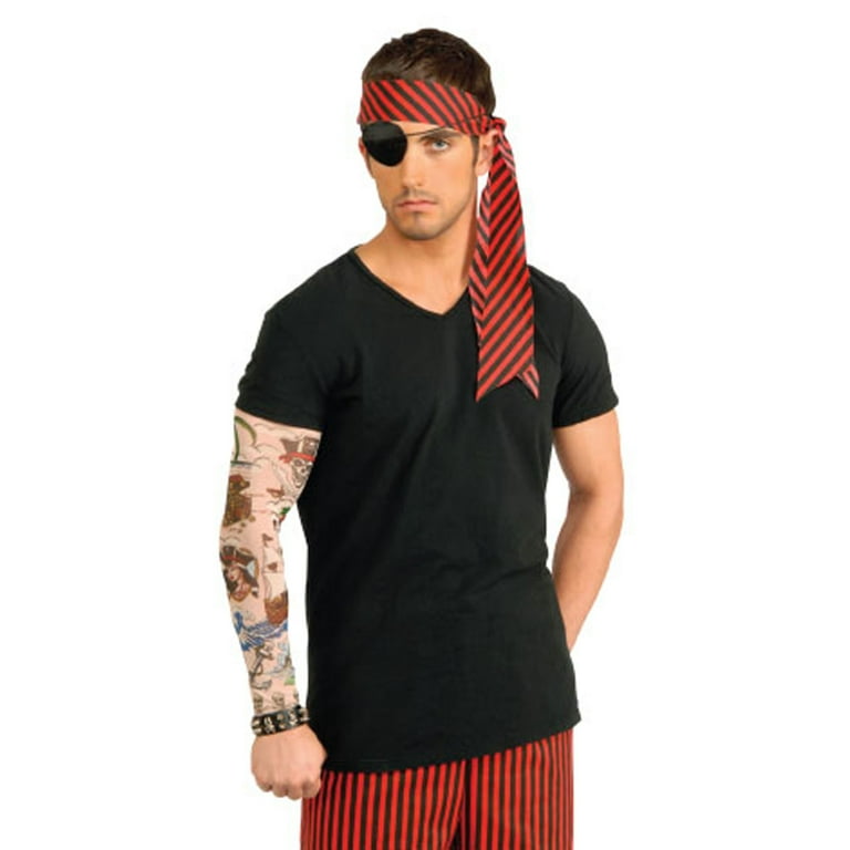 Mens Pirate Tattoo Sleeve Costume Accessories Male Halloween Mens Pirate Tattoo Sleeve Costume Accessories Male Halloween