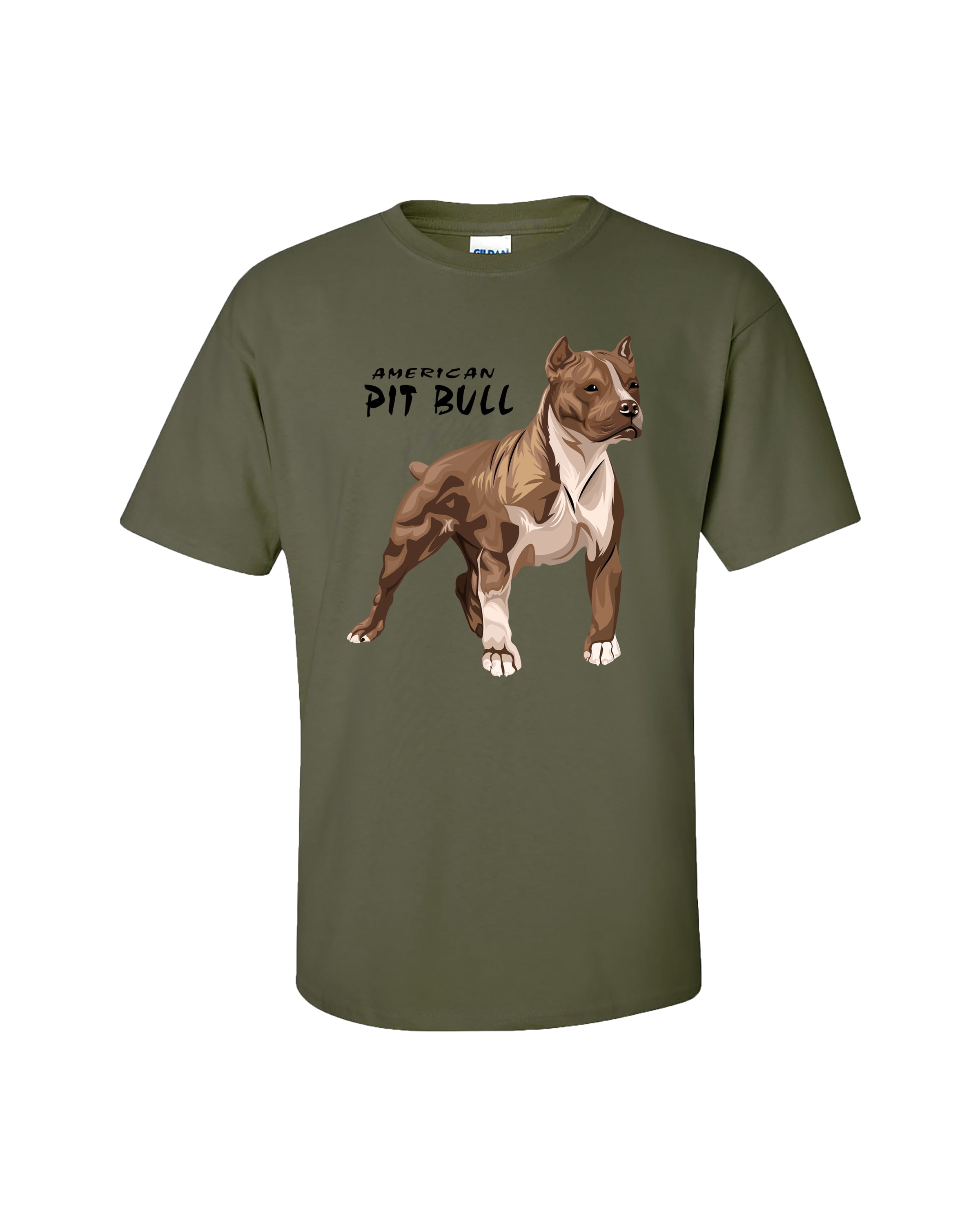 Mens Pit Bull T-shirt American Pitbull Standing Proud Rescue Dog Puppy  American Blue Pittie Pitty - Trenz Shirt Company