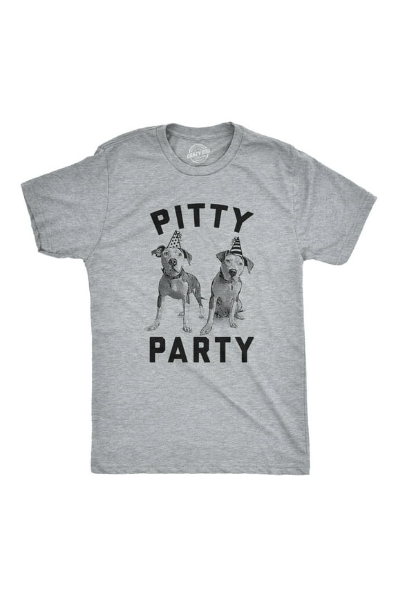 Mens Pitty Party T Shirt Cute Pitbull Dog Tee Gift for Pet Owner Graphic Tees