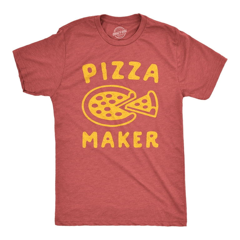 Mens Pizza Maker Tshirt Funny Italian Food Dad Baby Announcement Tee  (Heather Red) - 4XL Graphic Tees