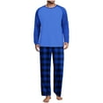 thumbnail image 1 of Mens Pjs Sets Color Block Pajamas Sets Plaid Fannel Pajama Bottoms Cotton Lounge Pants Trendy Soft Long Sleeve Pjs Tops Sleepwear, 1 of 6