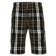 thumbnail image 1 of Mens Plaid Cargo Shorts Multiple Pockets Drawstring Casual Lose Fit, Grey/Blue/White, 2XL, 1 of 12