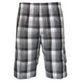thumbnail image 1 of Mens Plaid Cargo Shorts Multiple Pockets Drawstring Lose Fit White Grey S, 1 of 11